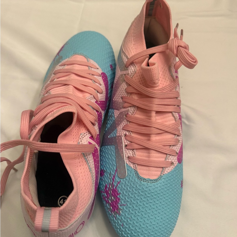 Women's Pink and Light Blue Athletic Sneakers